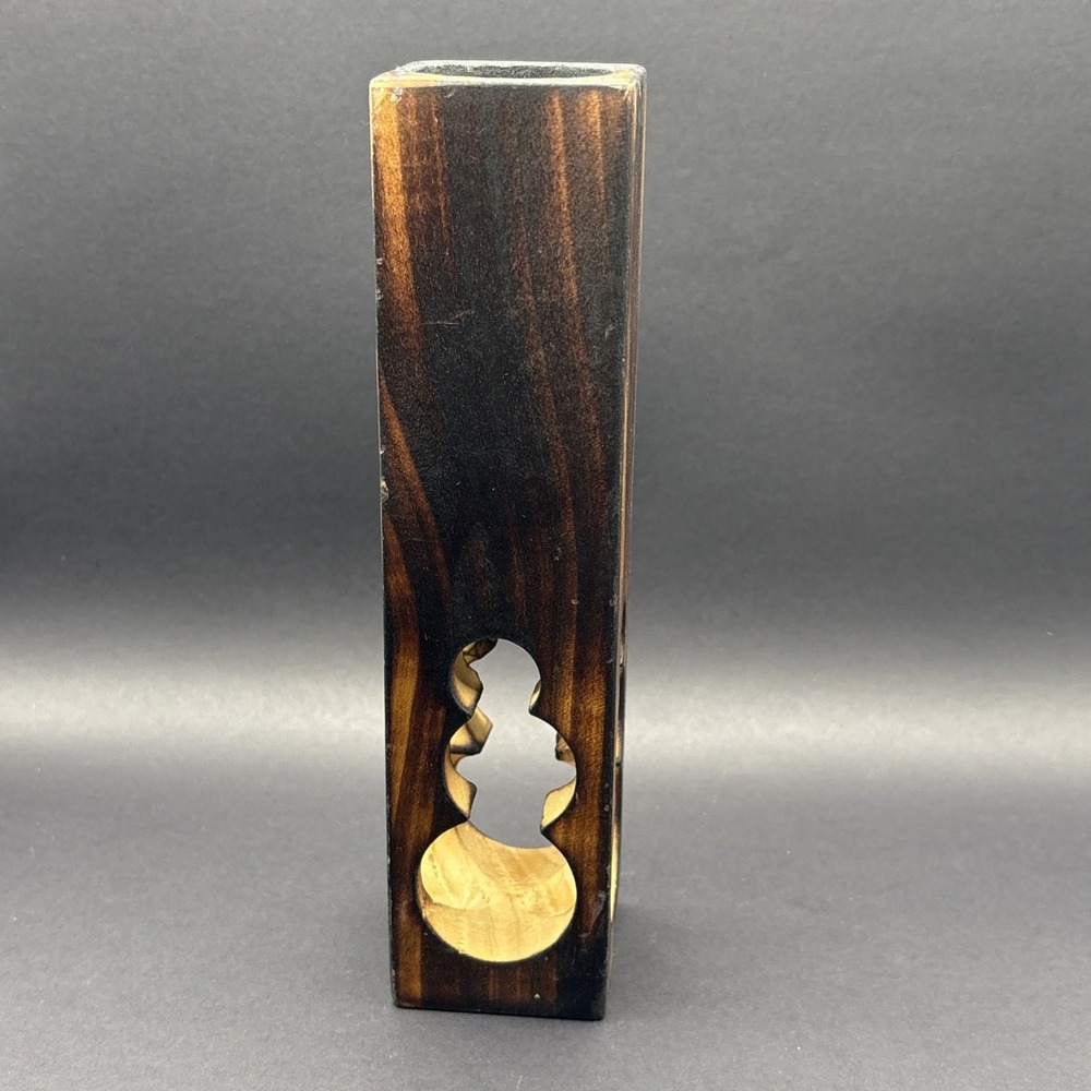 Hand-Carved Wooden Pillar "Brutalist" or "Wabi-Sabi" Candle Holder
